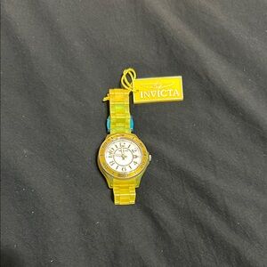 Invicta Yellow Watch with White Dial